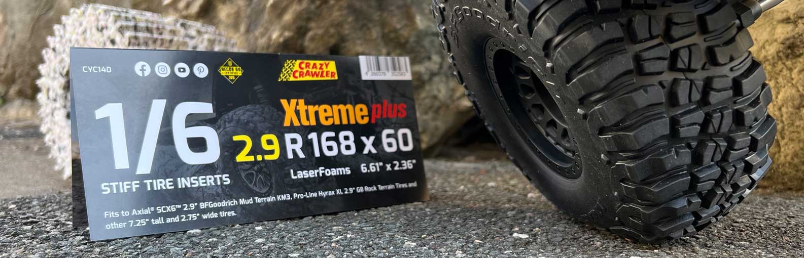 stiff tire insert for SCX6 2.9 R168x60 Xtreme plus